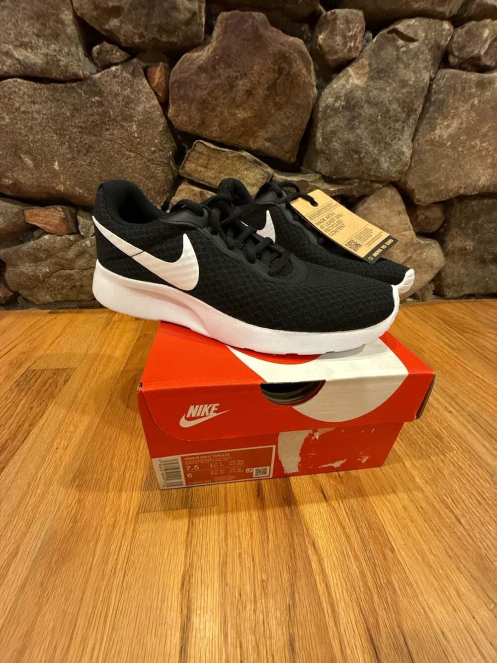 Nike Women's Tanjun 'Move To Zero' Black and White Sneakers